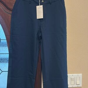 Women's Elegant Navy Cropped Pants
